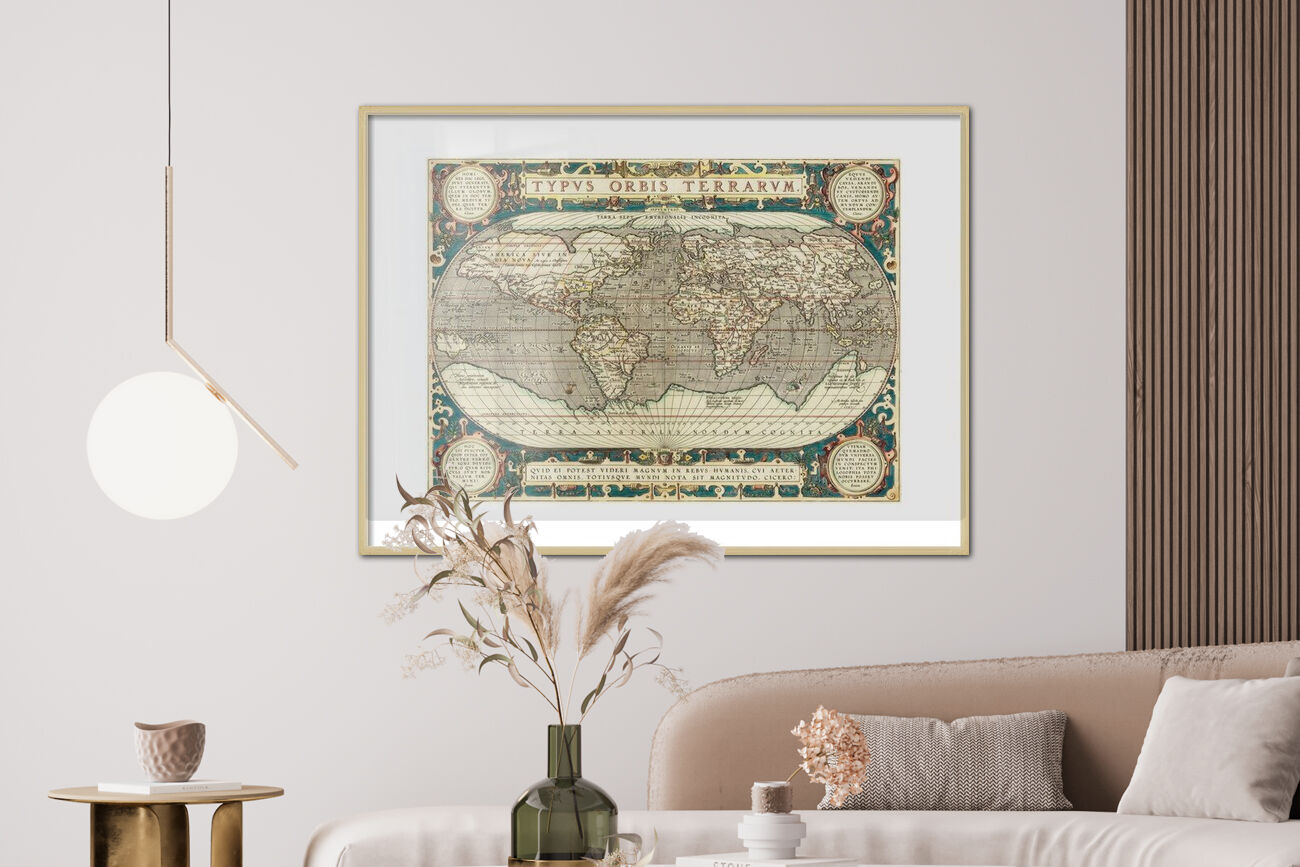 Carte Historique Empire Ottoman 1595 Par Ortelius - Reproduction Vintage 23x30,4 Cm, Neuf Roulé