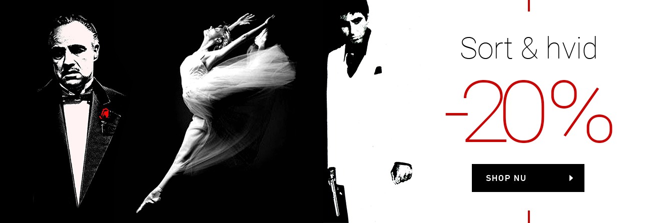 Sort/hvid vægkunst, plakater og billeder