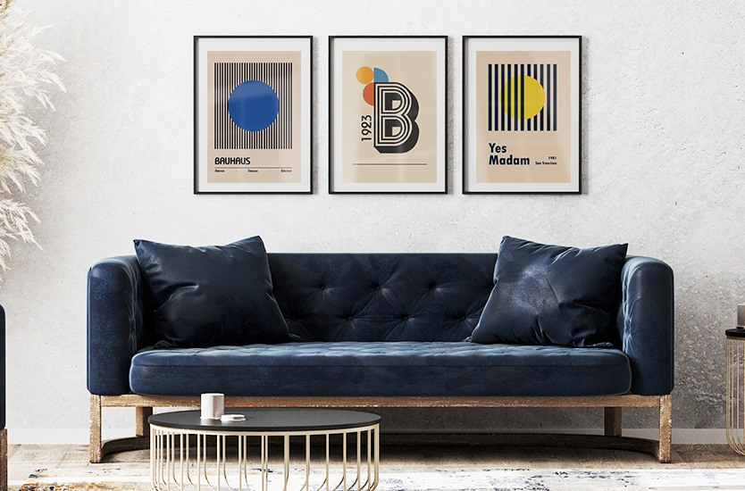 Ilustrácia Bauhaus Blue Poster