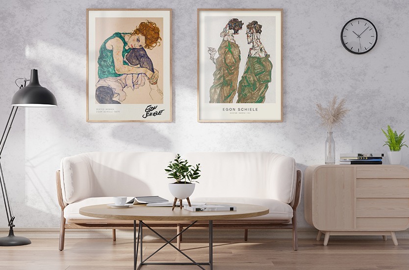 Kunsttryk Seated Woman - Egon Schiele